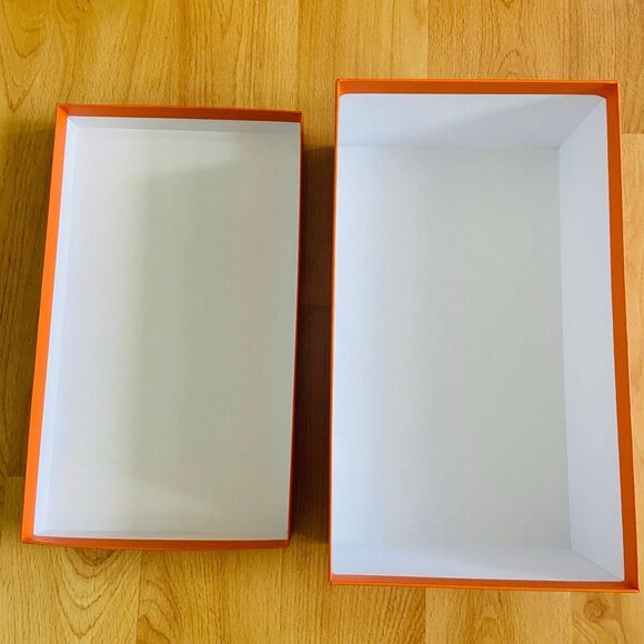 Hermes Gift Box - orange small shoe gift box {EMPTY BOX} (11.25" x 6.5" x 4") - Picture 5 of 9